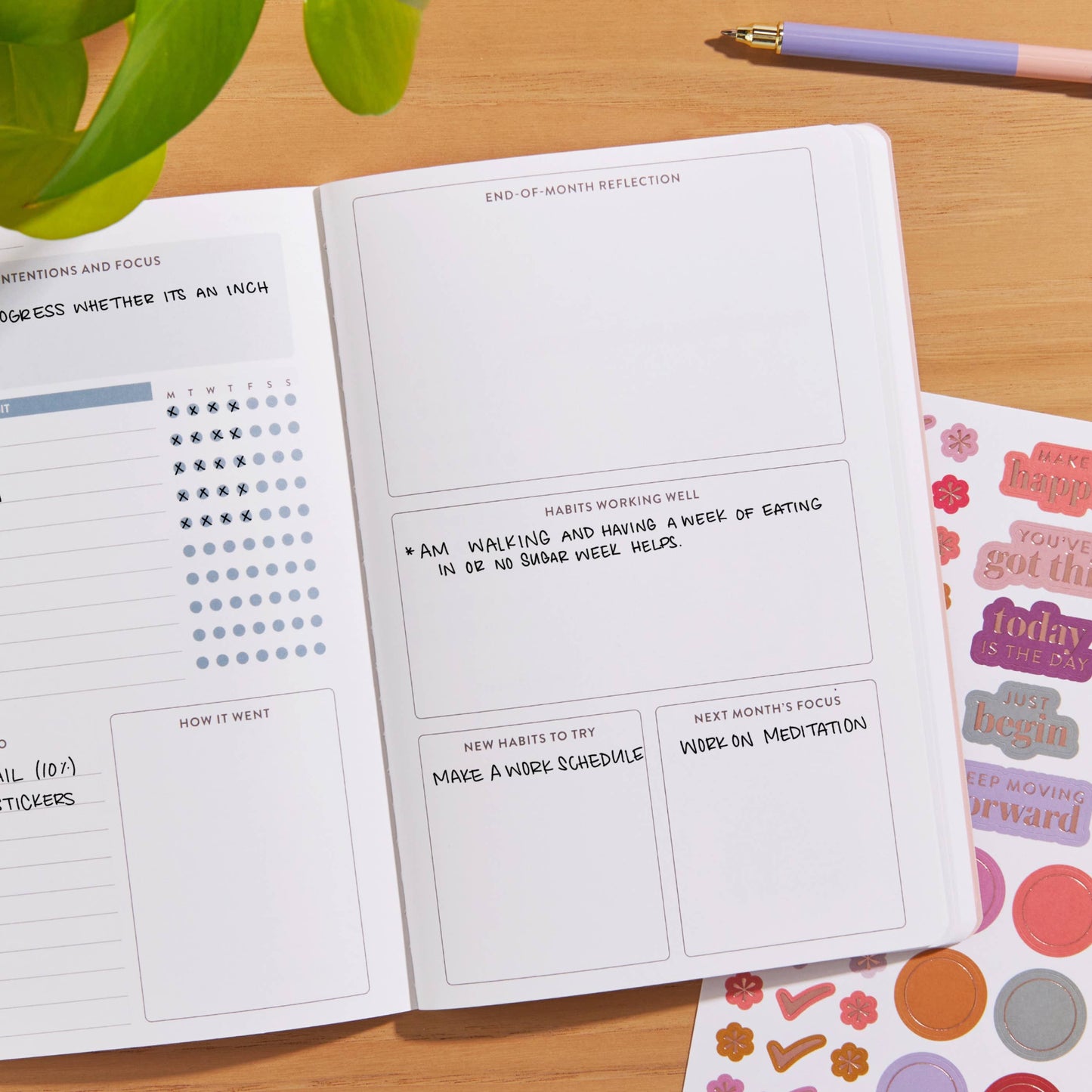 Habit Tracker Petite Planner - Color Block Stripes