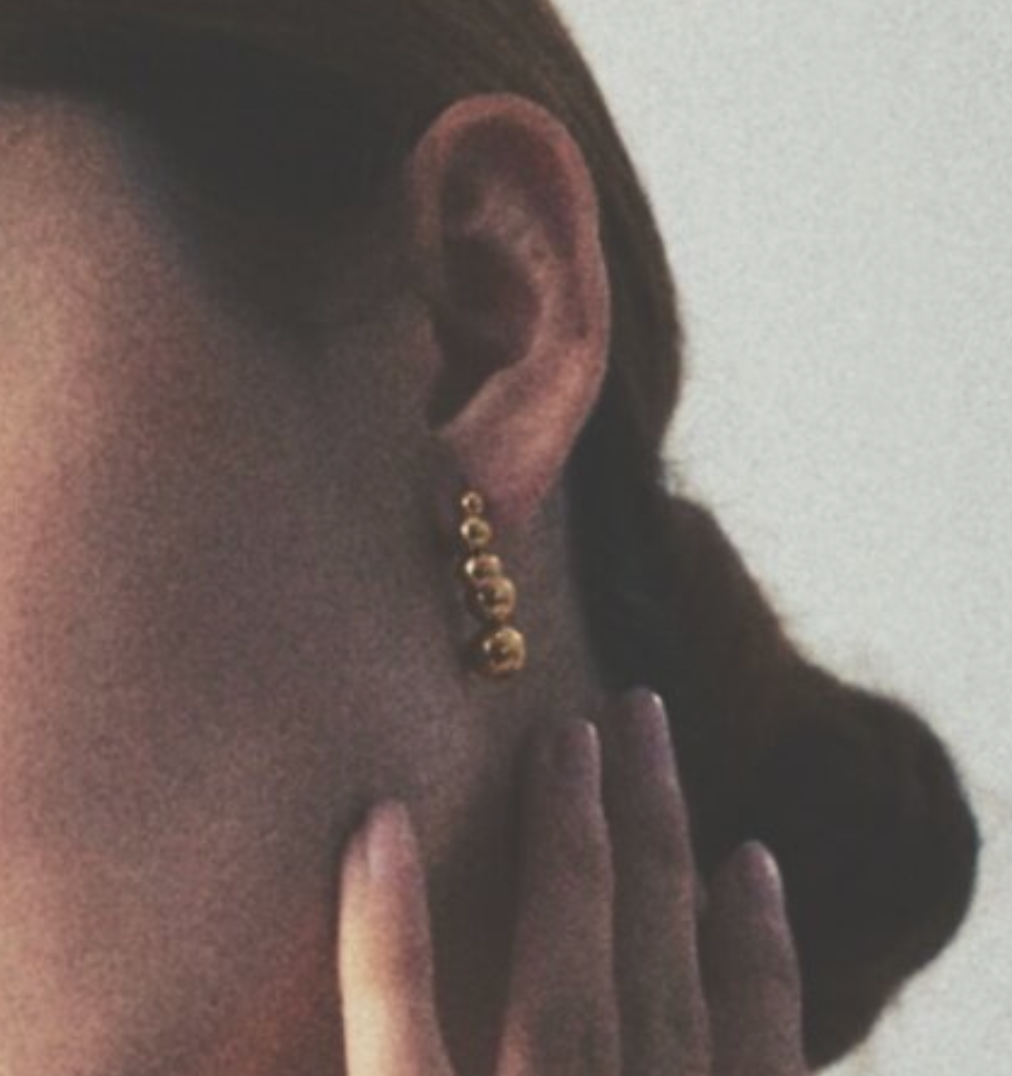 Baller Drop Earring Beaded Stainless steel