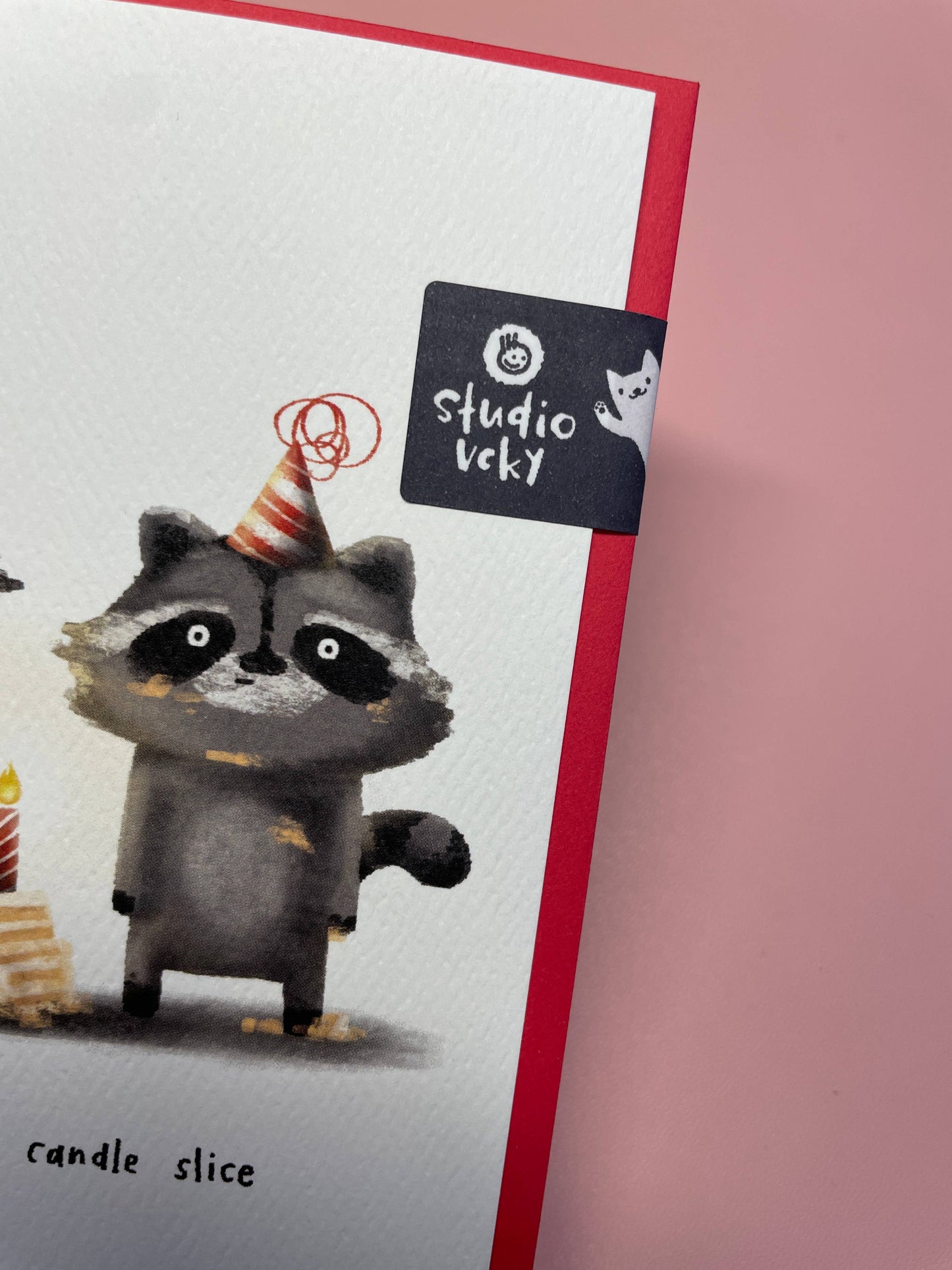 Greeting Card - Raccoon Cake