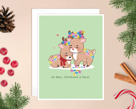 Oh Deer, Christmas is Here Card