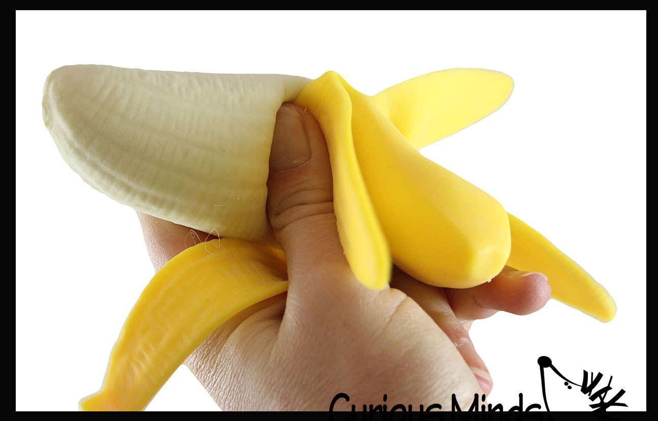 1 Realistic Stretchy Banana - Sensory, Stress, Squeeze Fidge