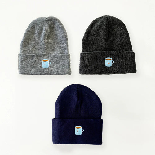 Coffee Cup Beanie | Grey - Front & Company: Gift Store