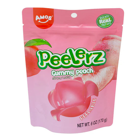 Amos Peelerz Gummy Peach Candies 6oz