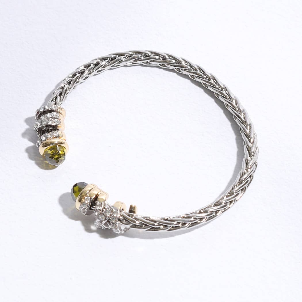 RH 2T 4MM Round Ponytail Bangle Bracelet