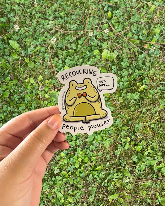 Recovering People Pleaser Frog sticker