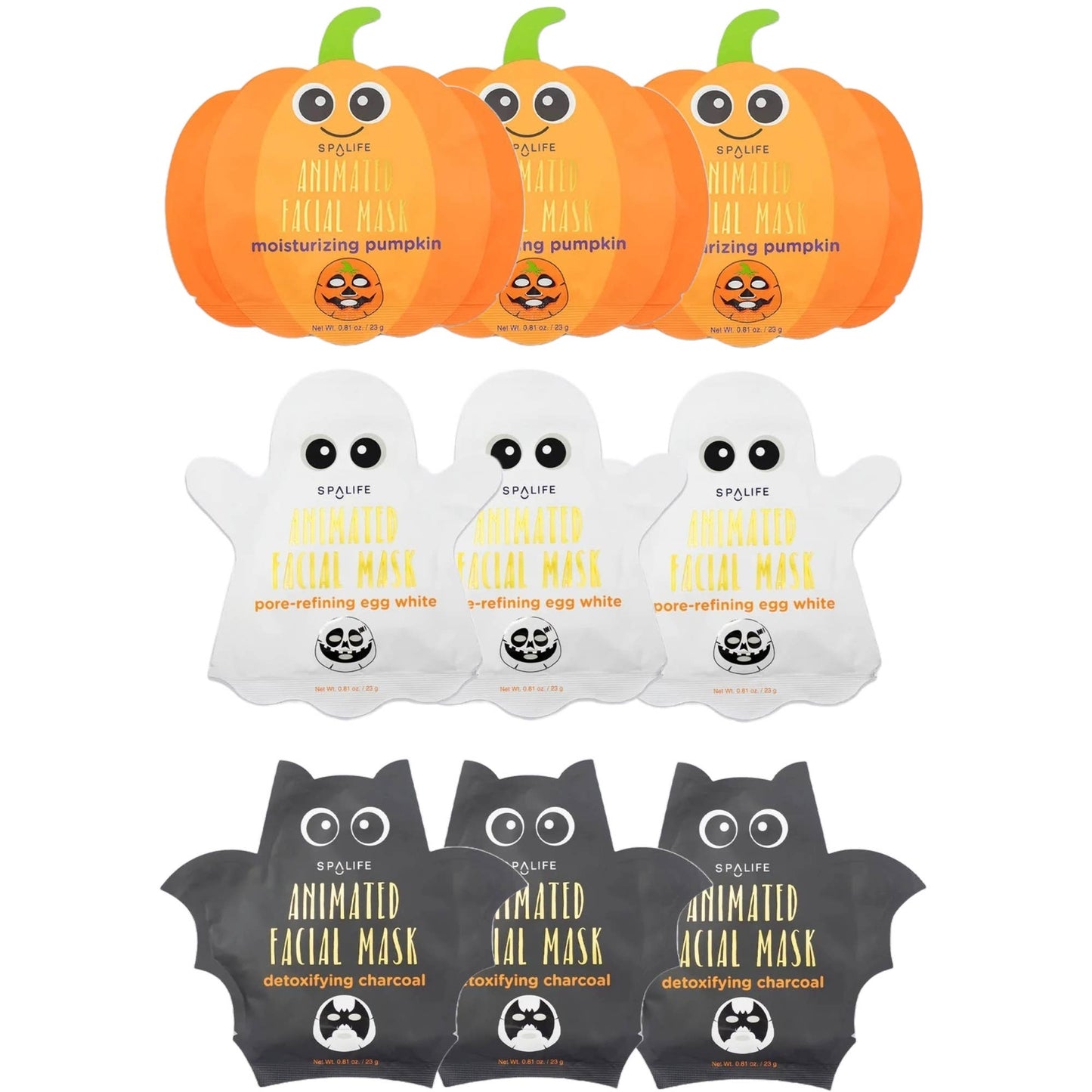 Korean Halloween Sheet Masks Pumpkin, Ghost or Bat