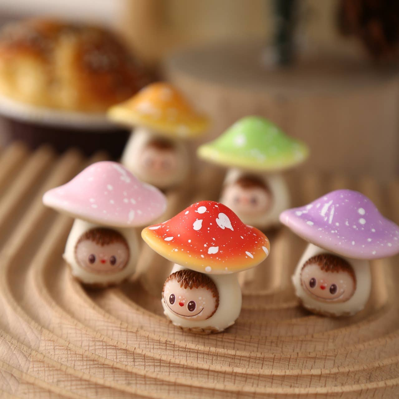 Labubu Mushroom Mini Figurines Desk Toys