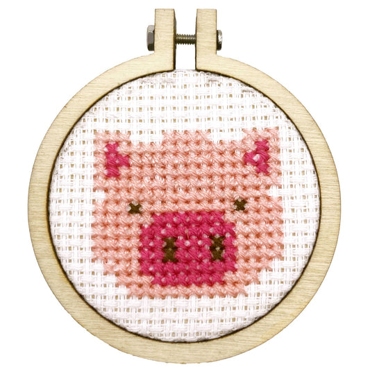 'Missing You Pig Time' Mini Matchbox Cross Stitch Kit