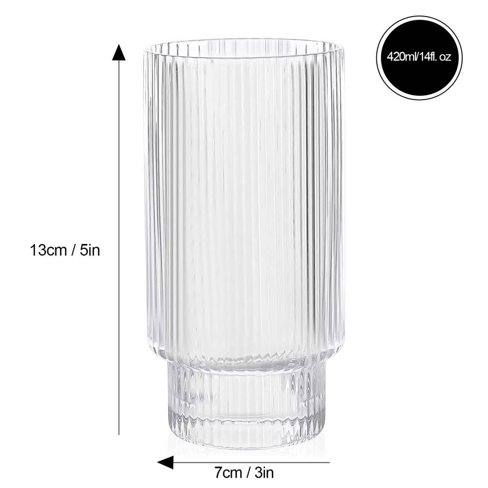 Ribbed Highball Glass 420ml