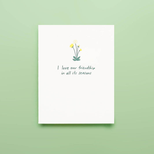 Friendship Dandelion - Letterpress Greeting Card