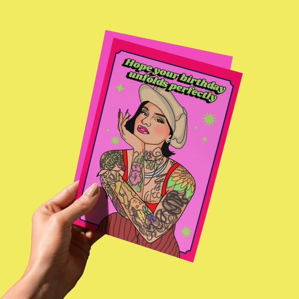 Hope Your Birthday Unfolds Perfectly Pop Girl Greeting Card