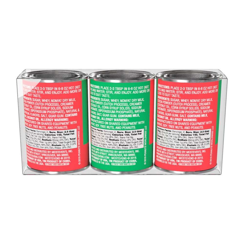 Peanuts Christmas Cocoa Gift 2.5oz Oval Tin Assorted