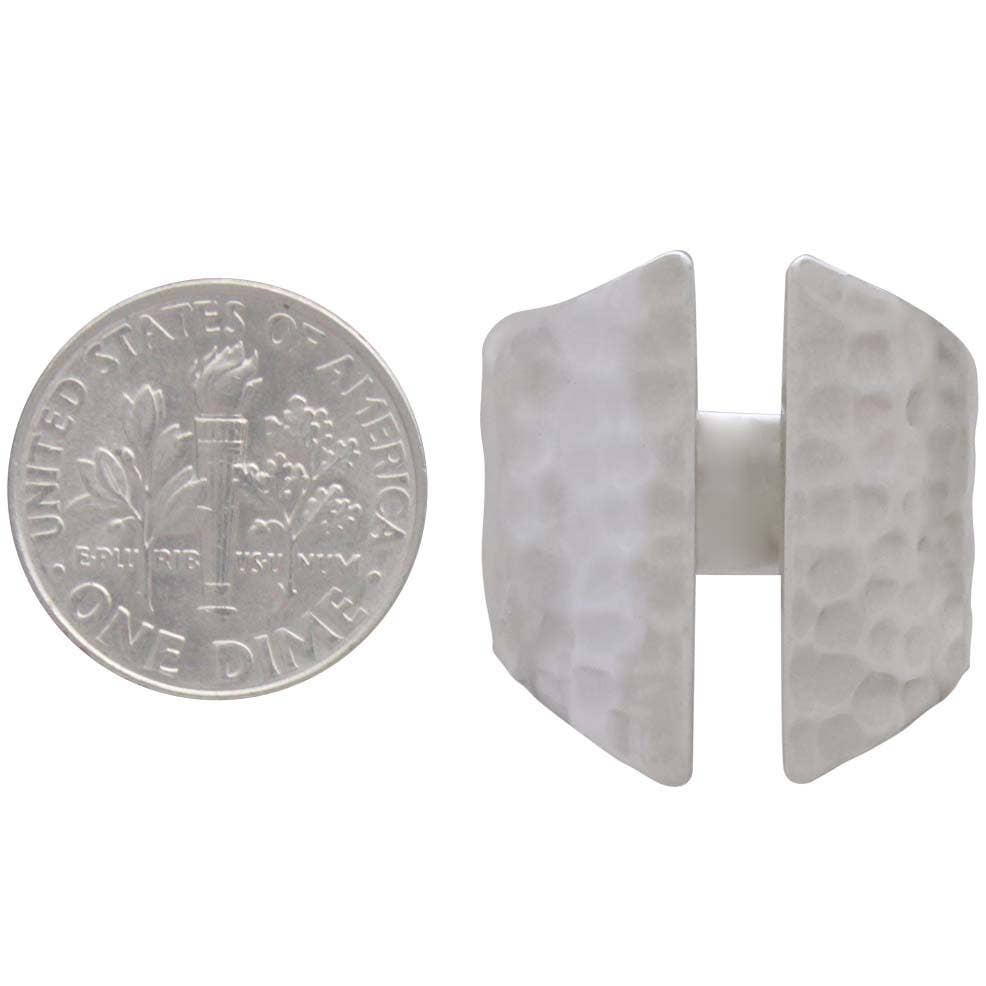 Sterling Silver or Bronze Adjustable Hammered Shield Ring