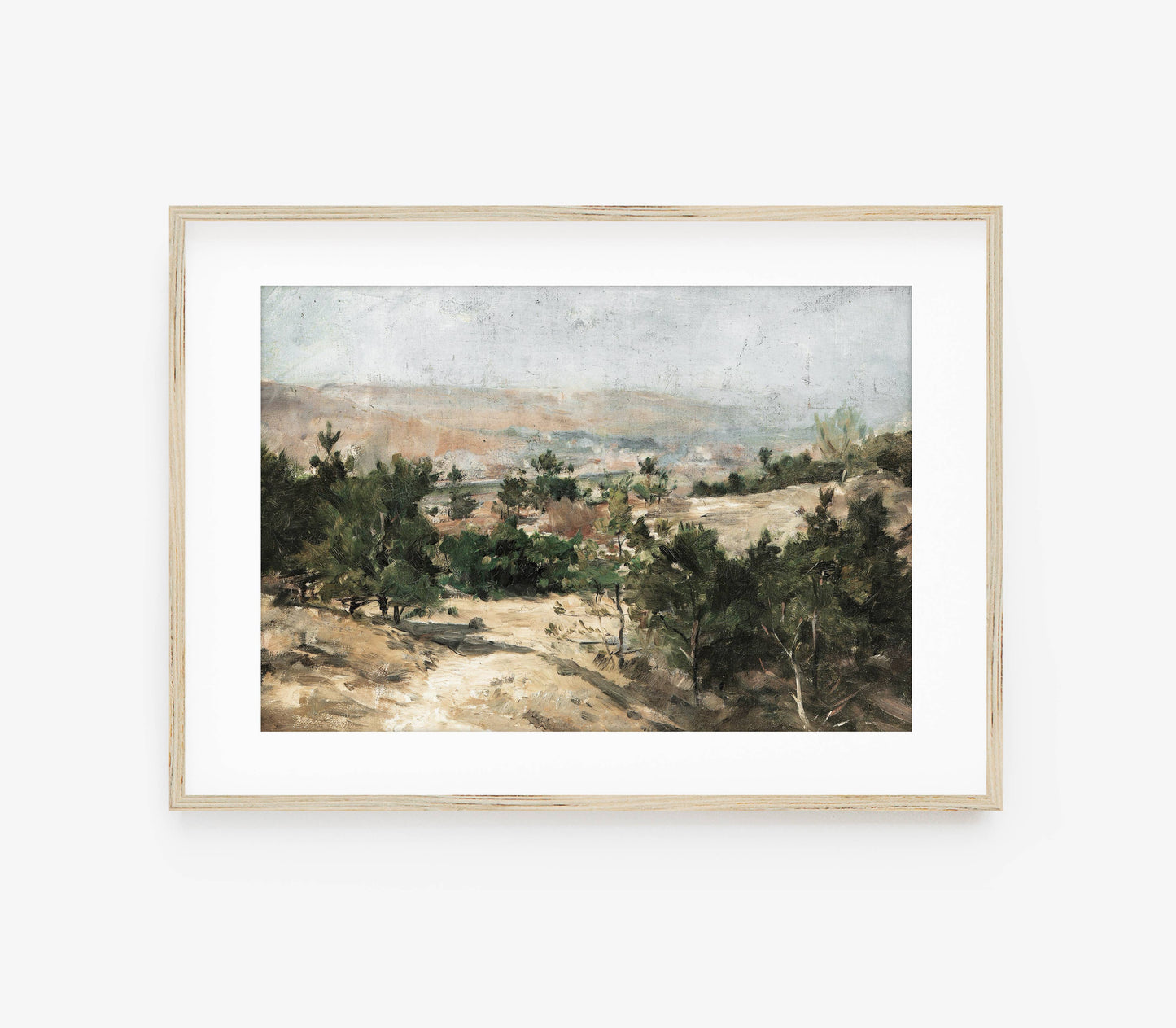 Vintage Earth Tone Painting | Landscape Field Art Print L126