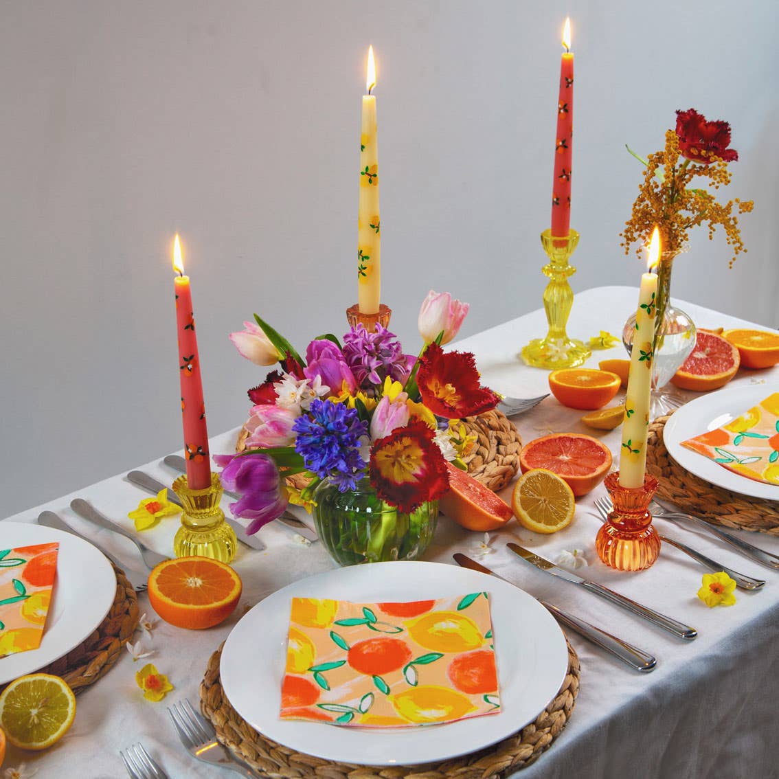 Small Glass Candle Holders Assorted Colour