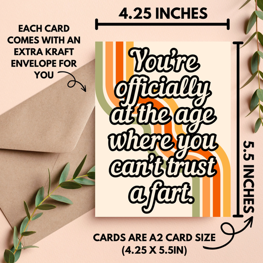 Can't Trust a Fart Funny Birthday Card Funny