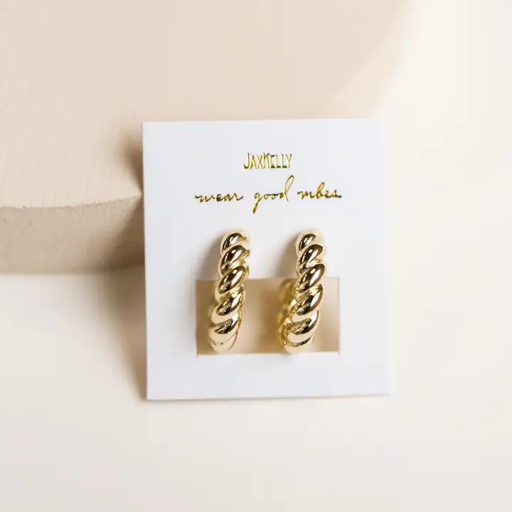 Golden Hoop - Twisted - Earring