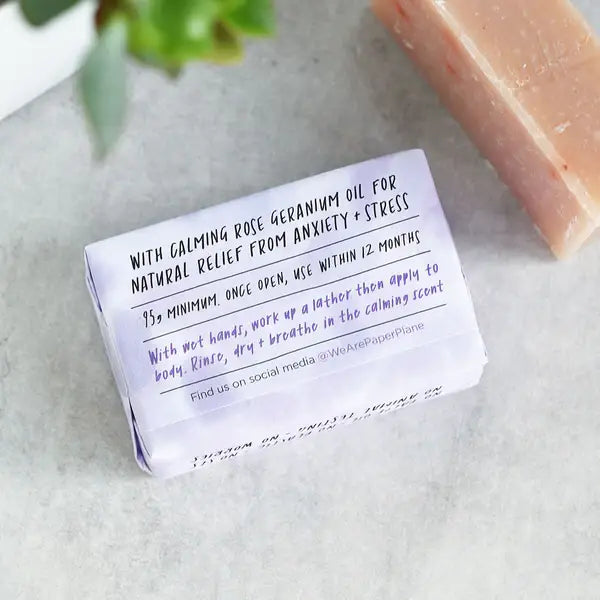 Calm Bar 100% Natural Vegan Rose Geranium Soap