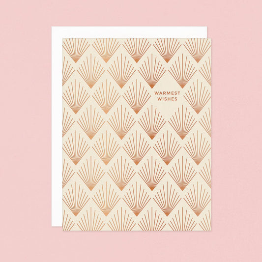 Deco Warmest Wishes Luxe Copper Foil Holiday Greeting Card
