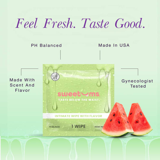 Watermelon Flavored Intimate Wipes Vegan Wellness Self Care