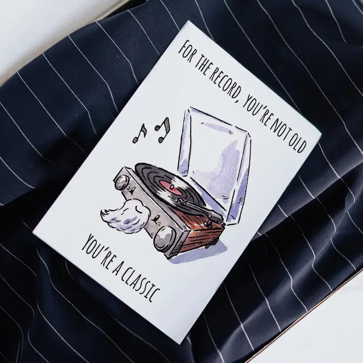 "For the Record" - Music Lover Dad Joke Pun Fathers Day Card