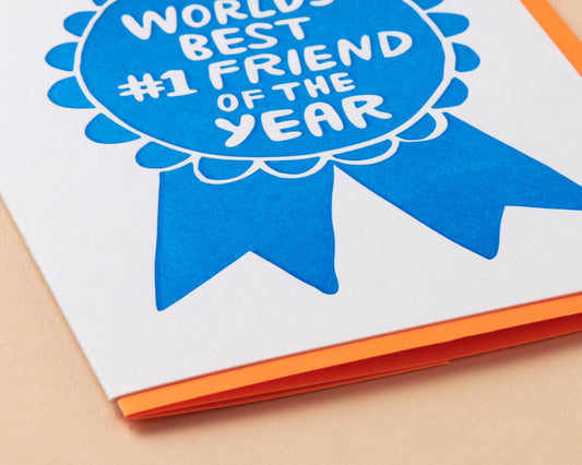 Friend Ribbon Thank You/Birthday Letterpress Greeting Card