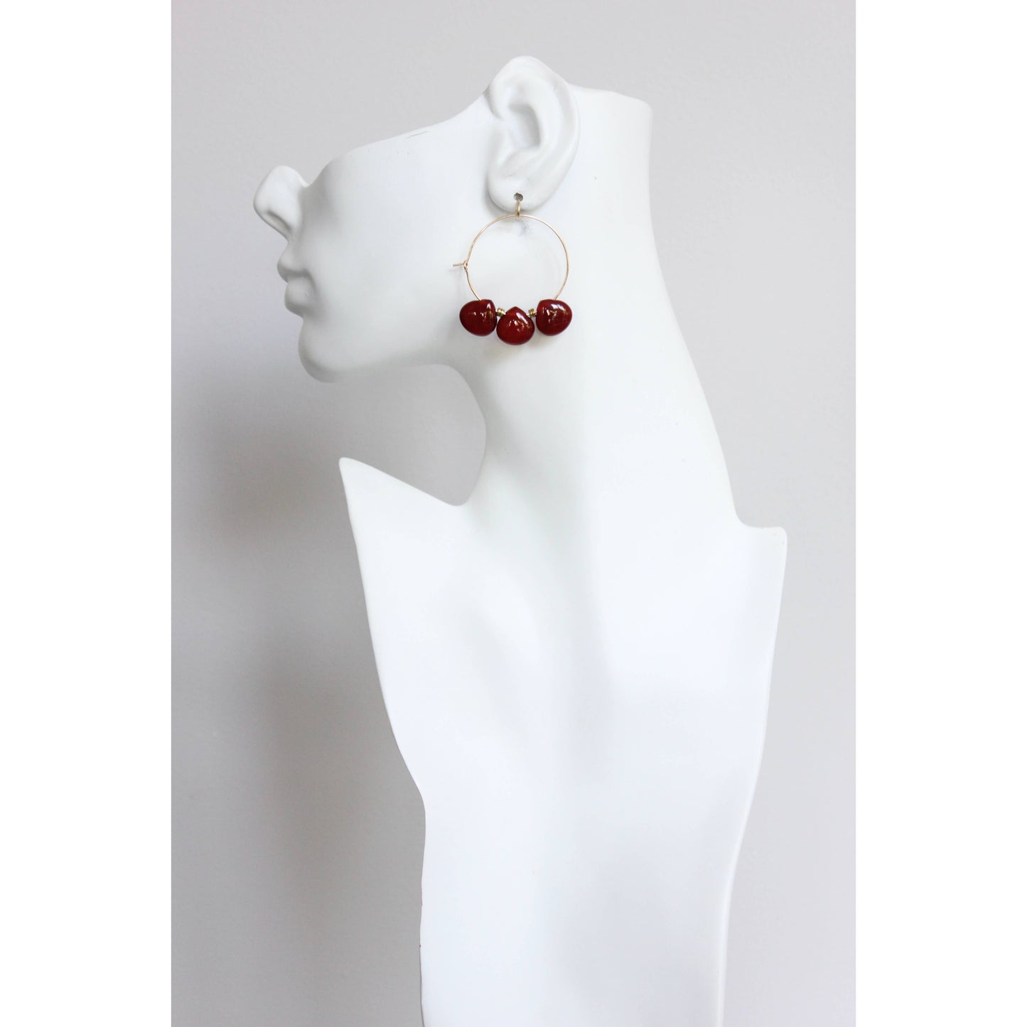 FERE23 Carnelian teardrop hoop earrings