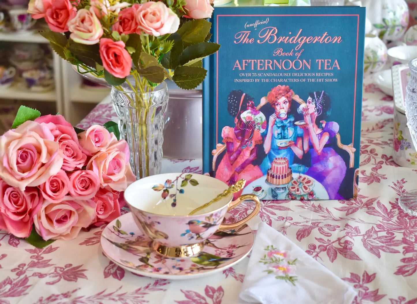 Blush Pink and Gold with Birds Teacup and Saucer