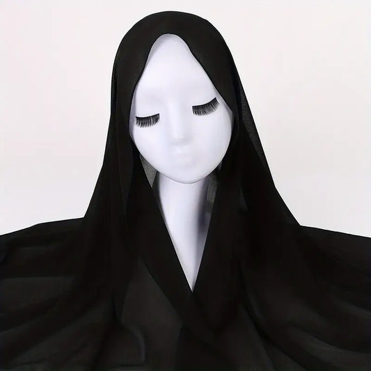 Simple Casual Chiffon Scarf  Red or Black