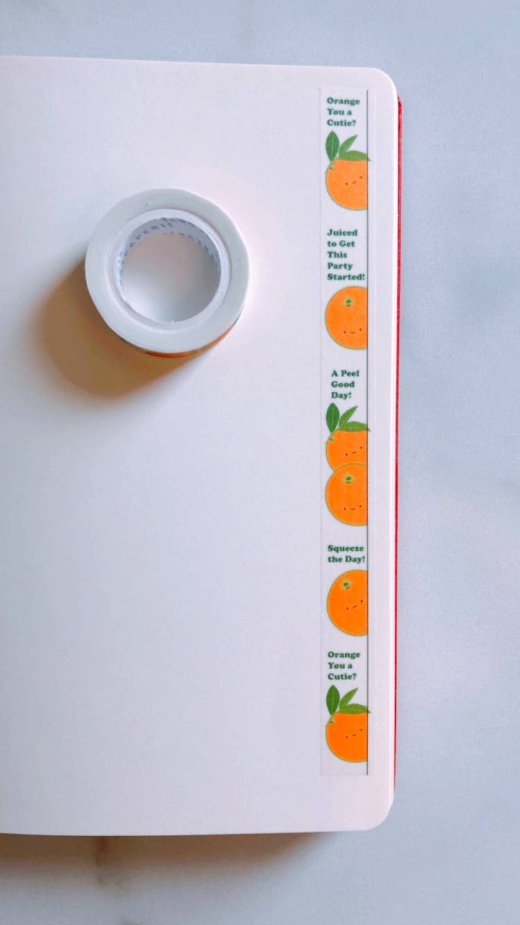 Orange Cuties Vertical Washi Tape