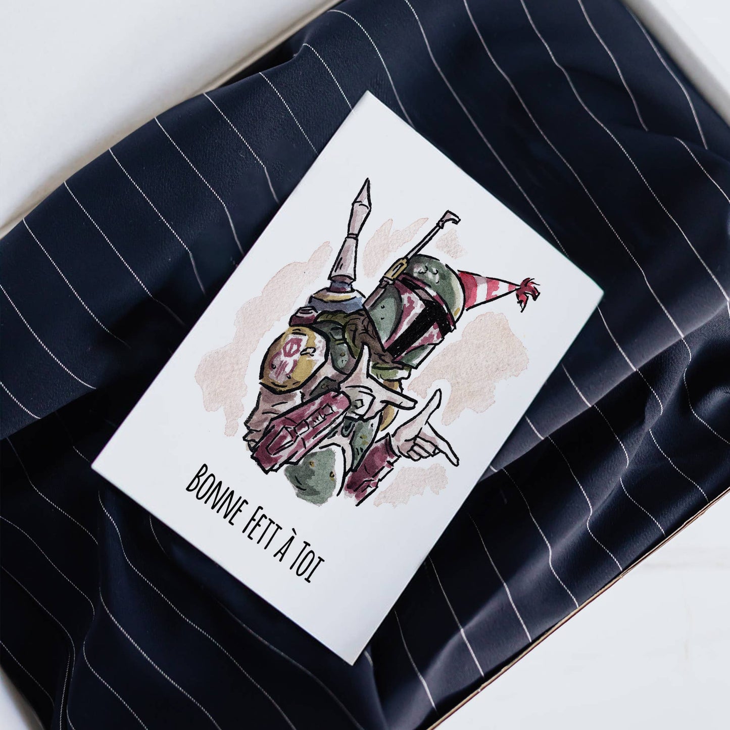 "Bonne Fête" - Galactic Sci-Fi Geek Nerdy Birthday Card