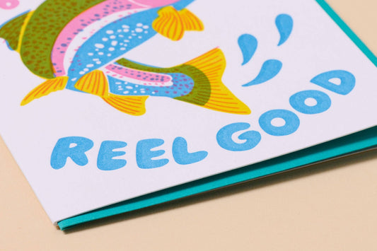 Reel Good (Trout) Letterpress Fish Birthday Card
