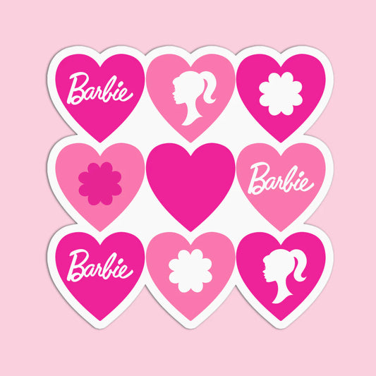 Barbie Pink Hearts Sticker