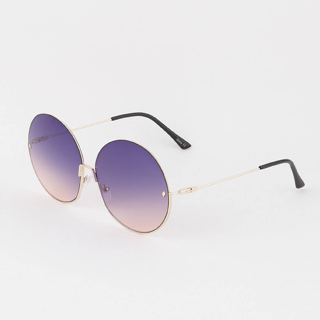 Gradient Lens Round Sunglasses