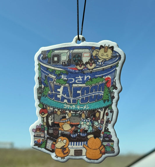 Seafood Cup Ramen Car Air Freshener (Ocean)