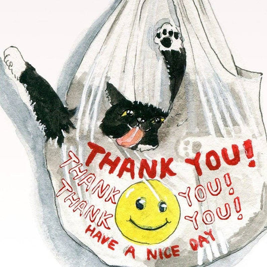 Thank You Bag Cat - Funny Thank You Card