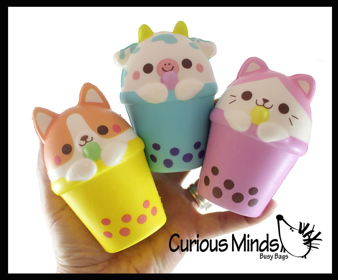 Animal Drinking 4" Bubble Tea Drink Slow Rise Squishy Toys