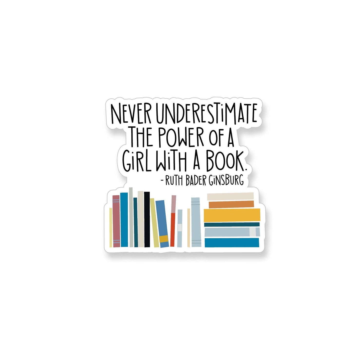 Ruth Bader Ginsburg Girl with a Book Vinyl Sticker