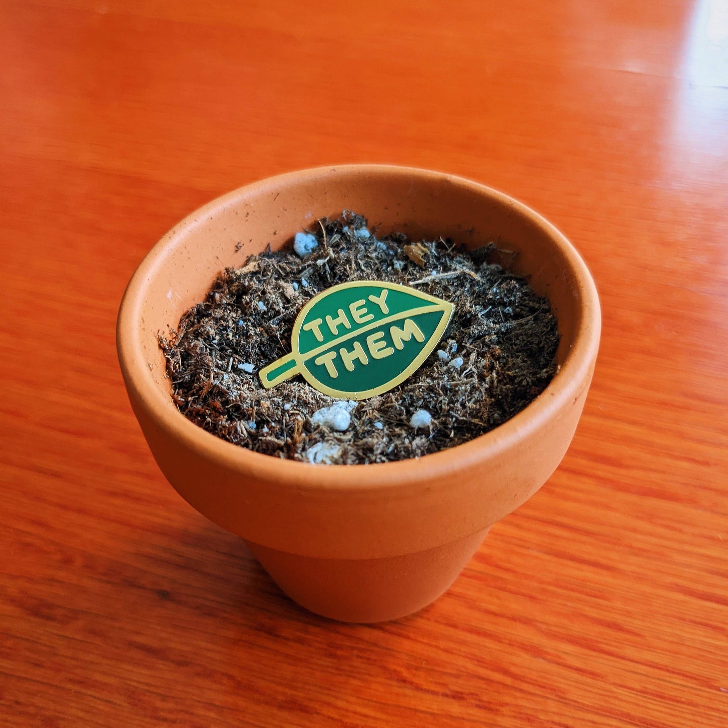 Pronoun Leaf Pin - they/them