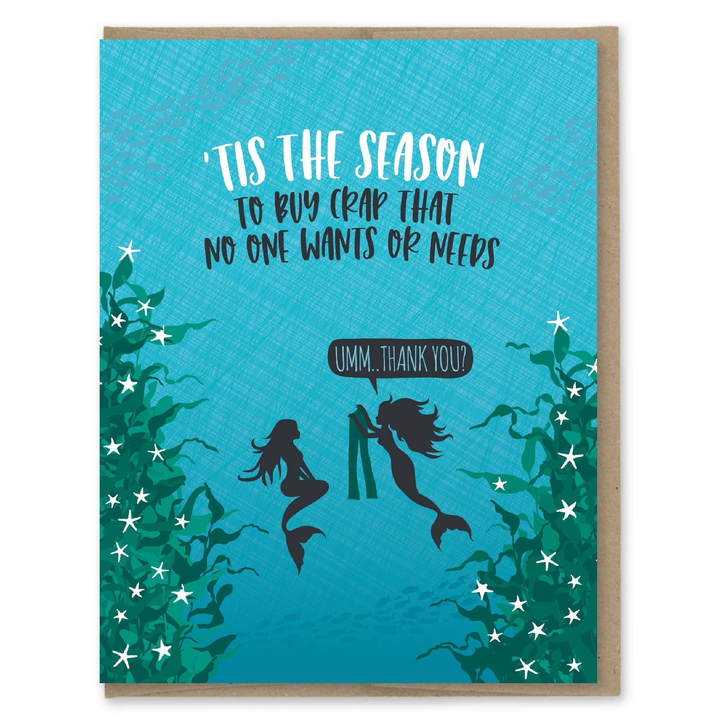 Mermaid Funny Christmas Card