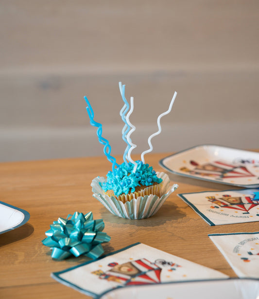 Blue Spiral 12 Candle Set