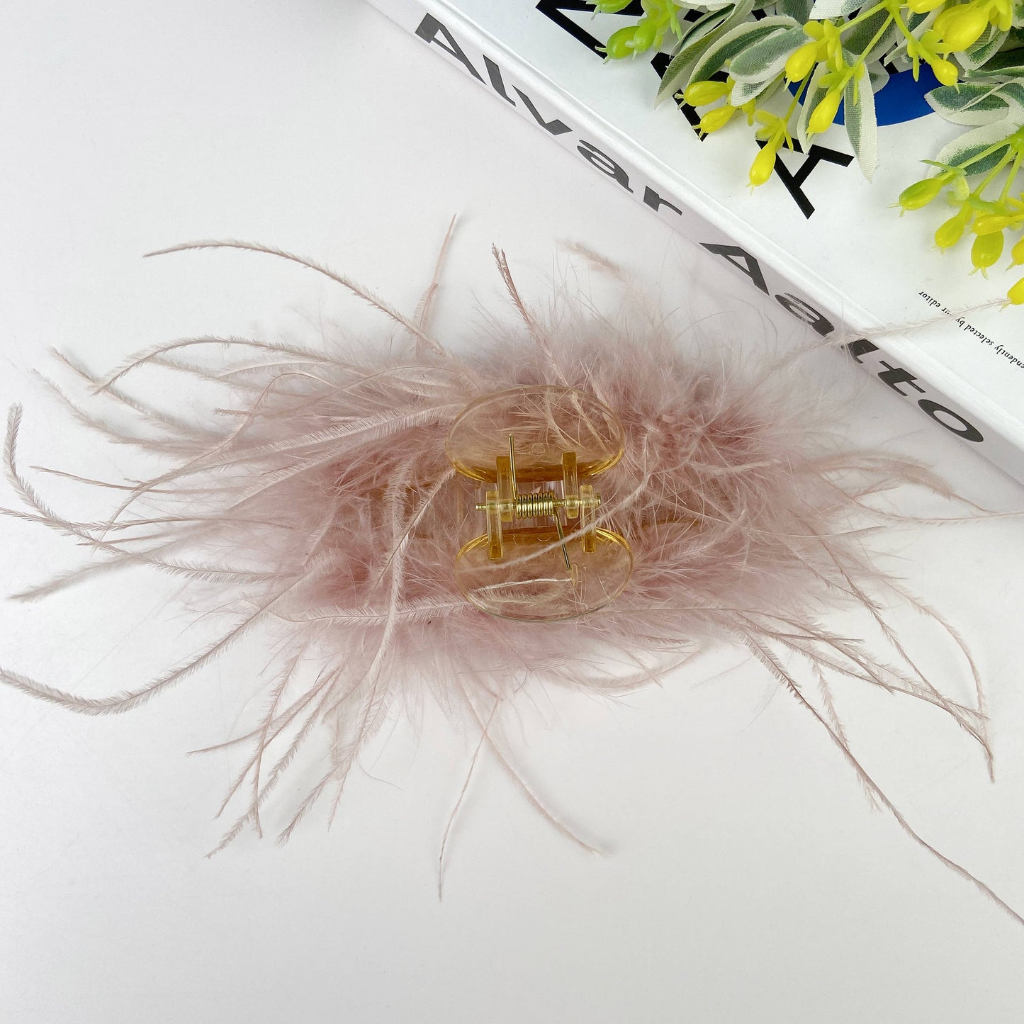 Elegant Ostrich Hair Clip