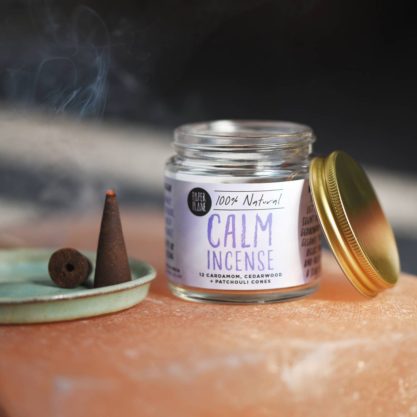 Calm Incense Jar of Incense Cones - plant based, vegan
