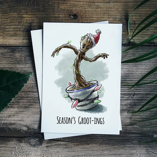 Season's Gootings - Nerdy Superhero Guardian Christmas Card