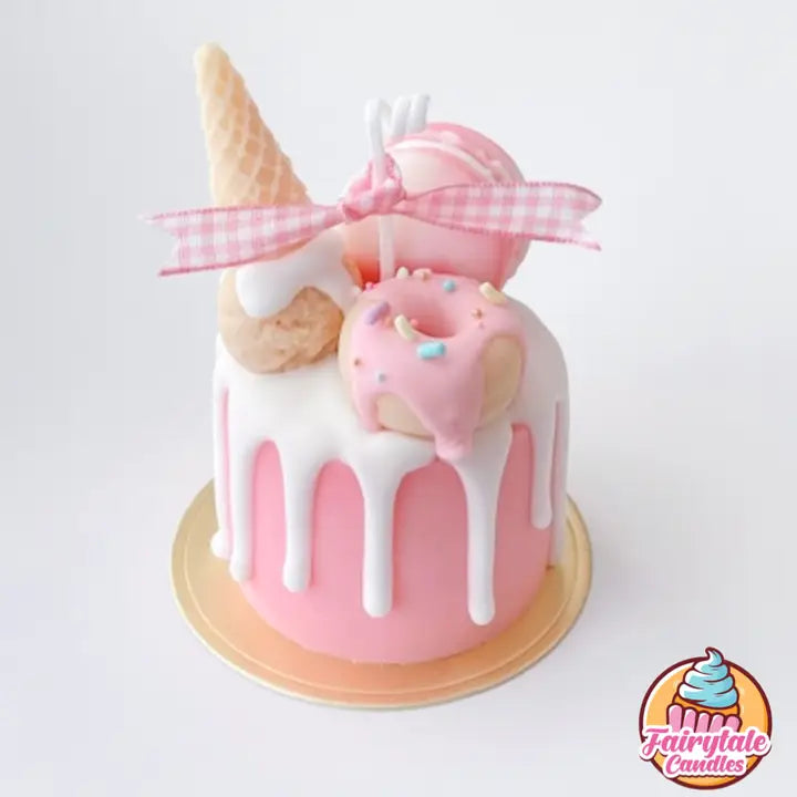 Pink Vanilla Butter Cream Cake Candle