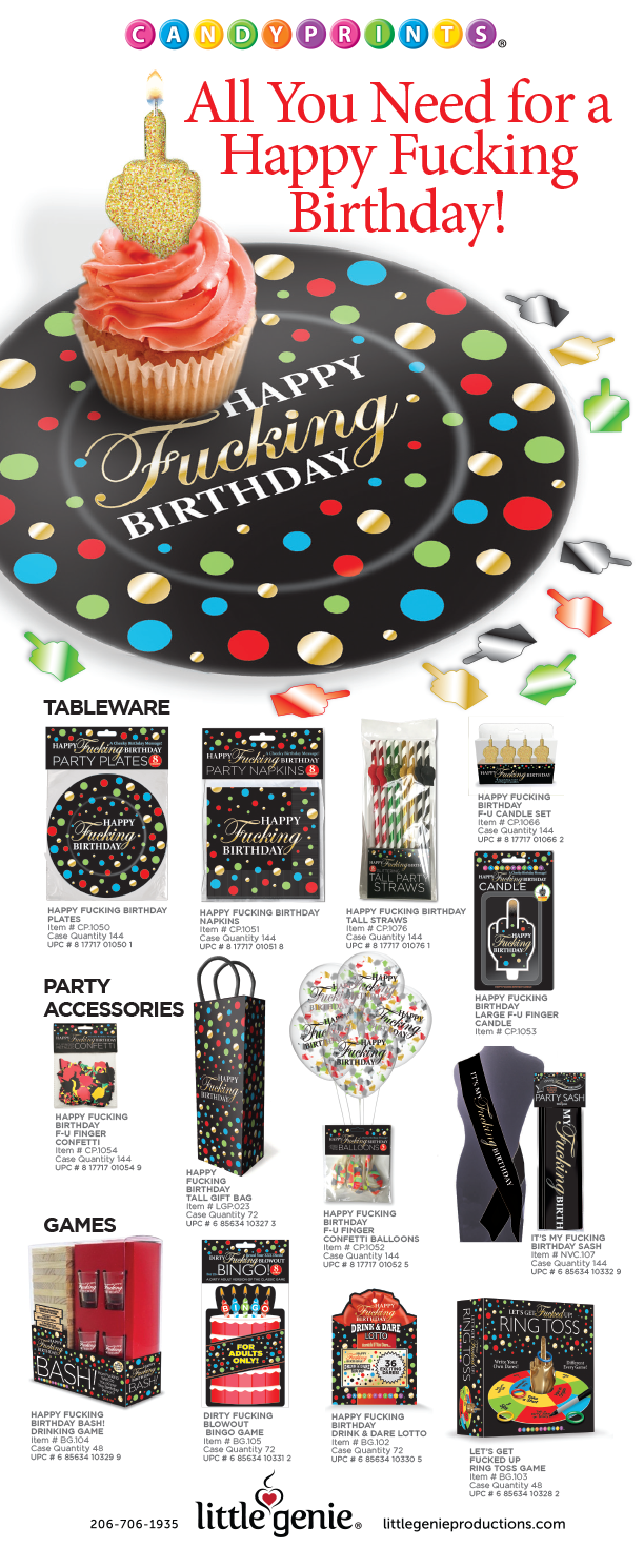 Happy Fucking Birthday FU Finger Confetti Balloons Pack of 5