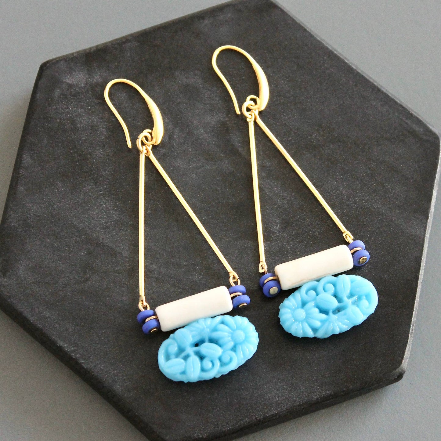 KYLE59 vintage glass geometric earrings