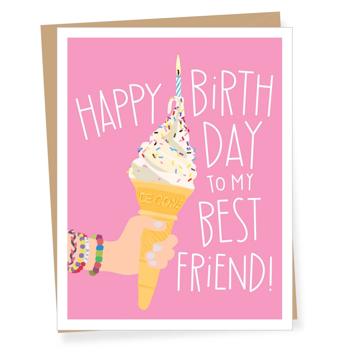 BFF Ice Cream, Best Friend Birthday Greeting Card