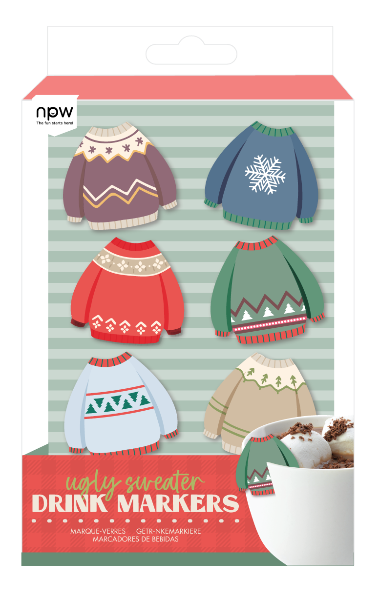 Ugly Sweater Holiday Drink Markers