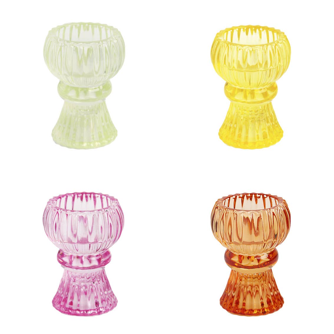 Small Glass Candle Holders Assorted Colour